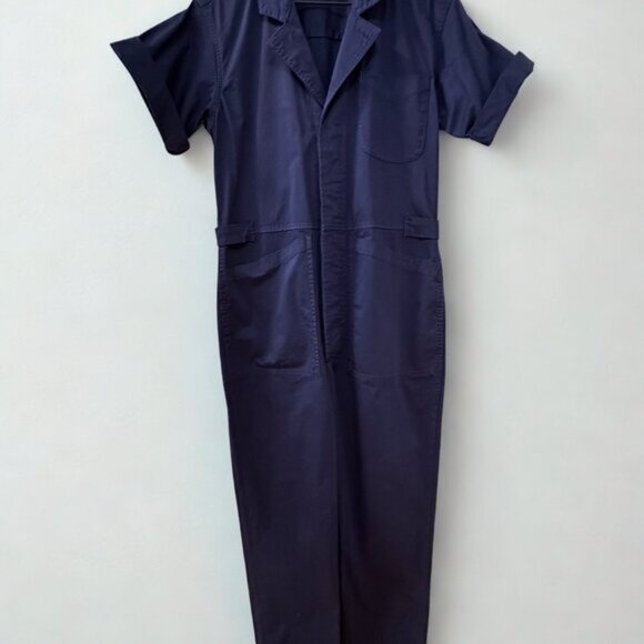 NWT ALEX MILL Standard Short Sleeve Women's Jumpsuit Navy Size M - Picture 6 of 7